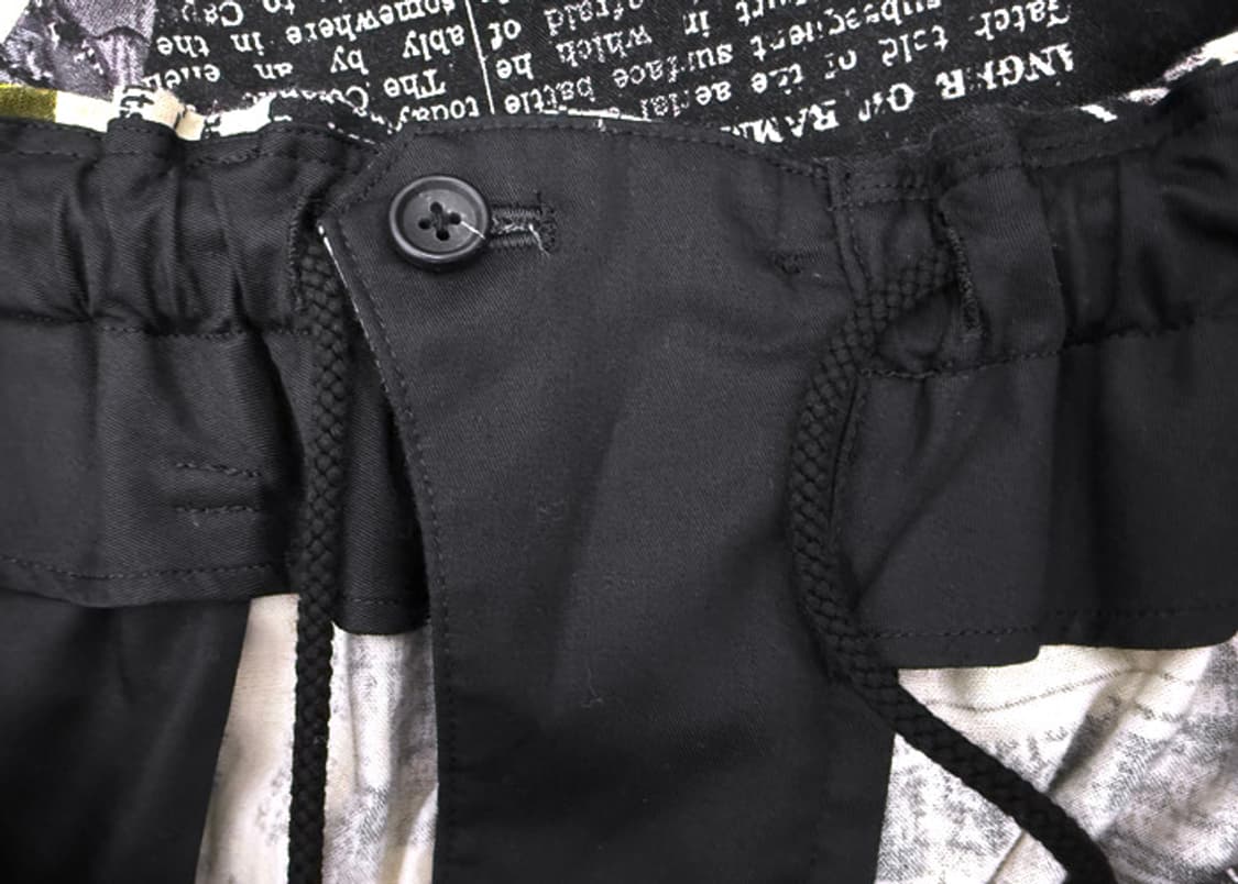 요지야마모토 뿌르옴므 페인트 뉴스페이퍼 드로스트링 하프 팬츠 상품이미지9