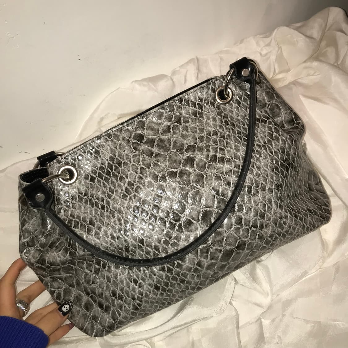 Vintage 빈티지 갸루 펑크 악어패턴 숄더백 토트백 상품이미지2