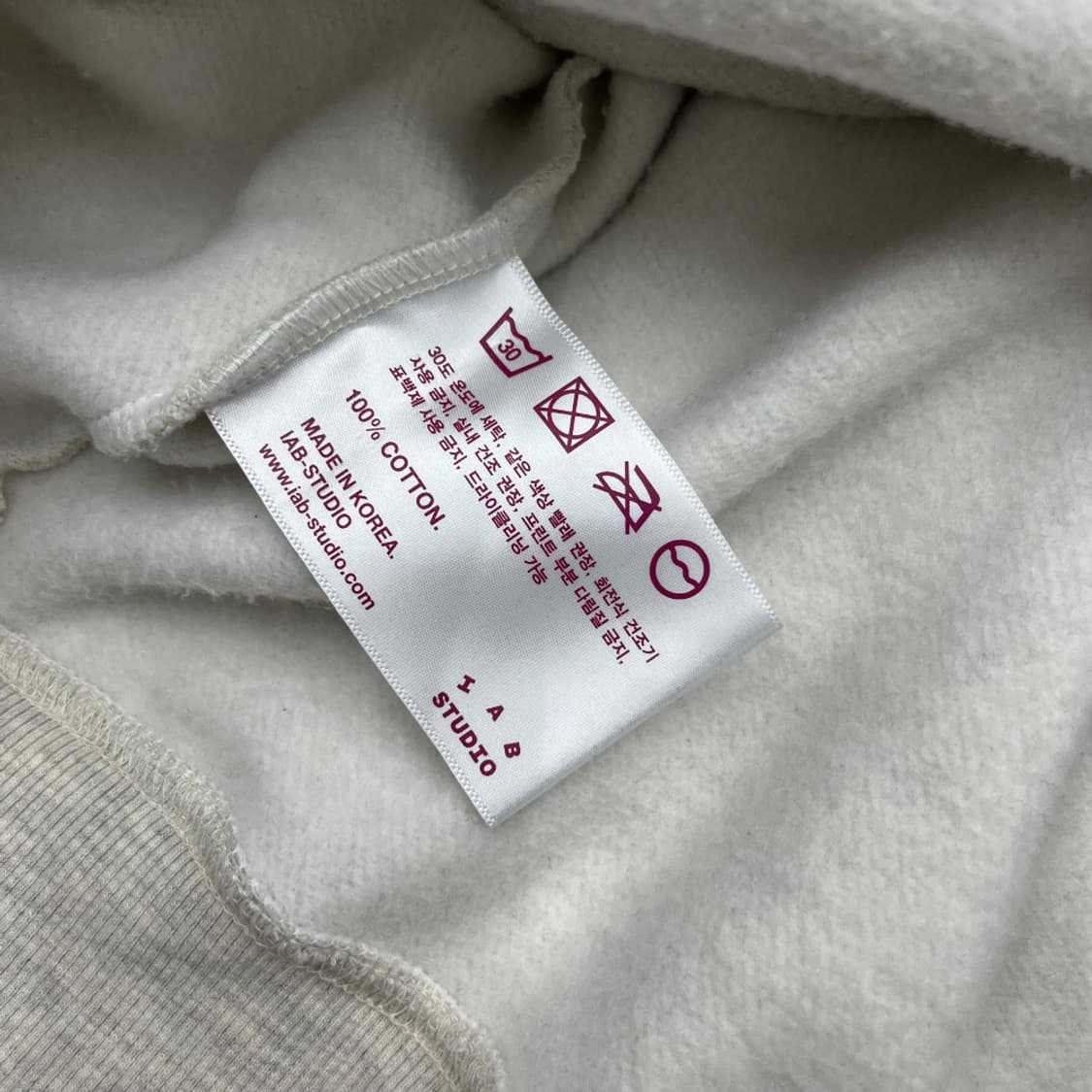 아이앱 스튜디오 버건디 로고 백멜란지 후드 L 상품이미지7