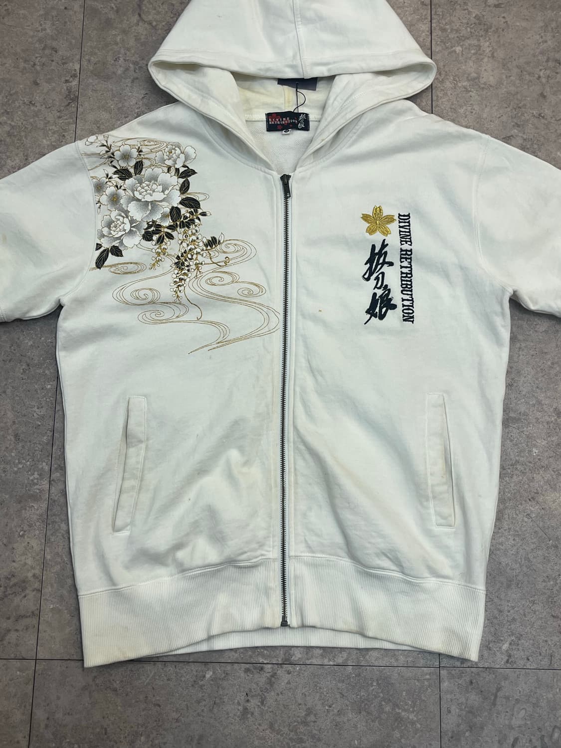 오리엔탈 디바인 사무라이걸 레터링 후드집업 화이트 M #csz3005 상품이미지5