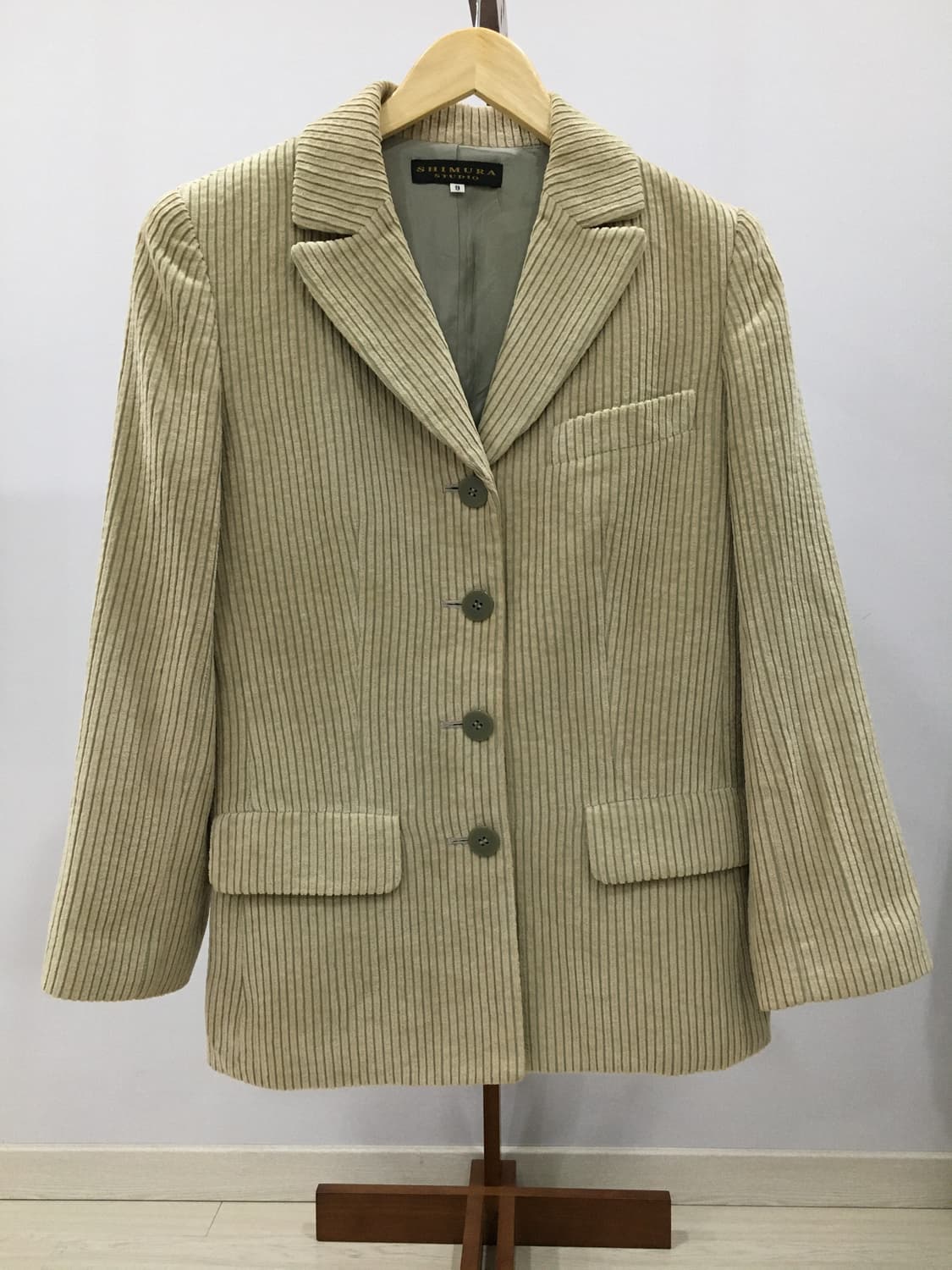 일본빈티지 베이지 버튼자켓 상품이미지1