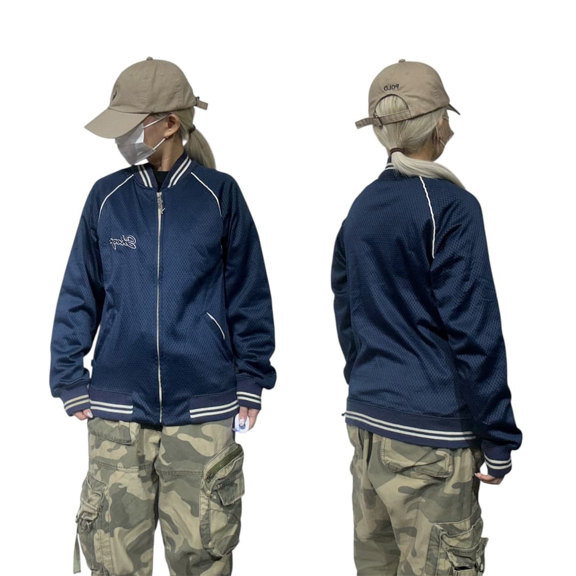 일본 빈티지 네이비 오버핏 트랙탑 져지 상품이미지1