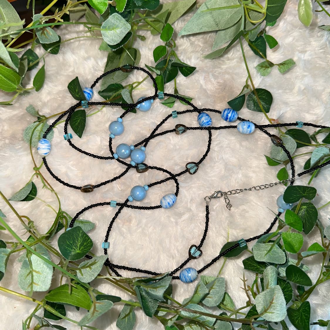 Blue oriental heart beads 목걸이 상품이미지6