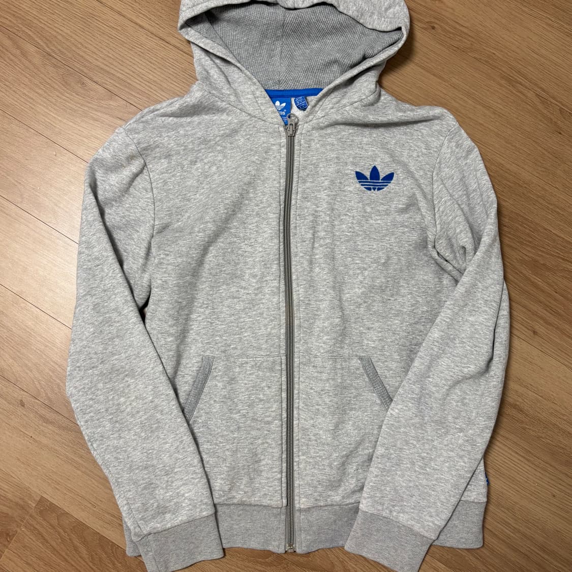 아디다스 아디 그레이 회색 후드집업 후집 트레포일 로고 상품이미지1