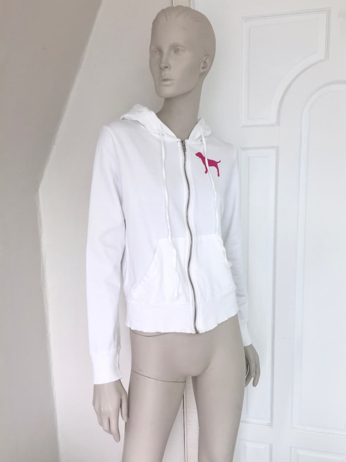 Pink Bold Number Patch Zip Hoodie 상품이미지5