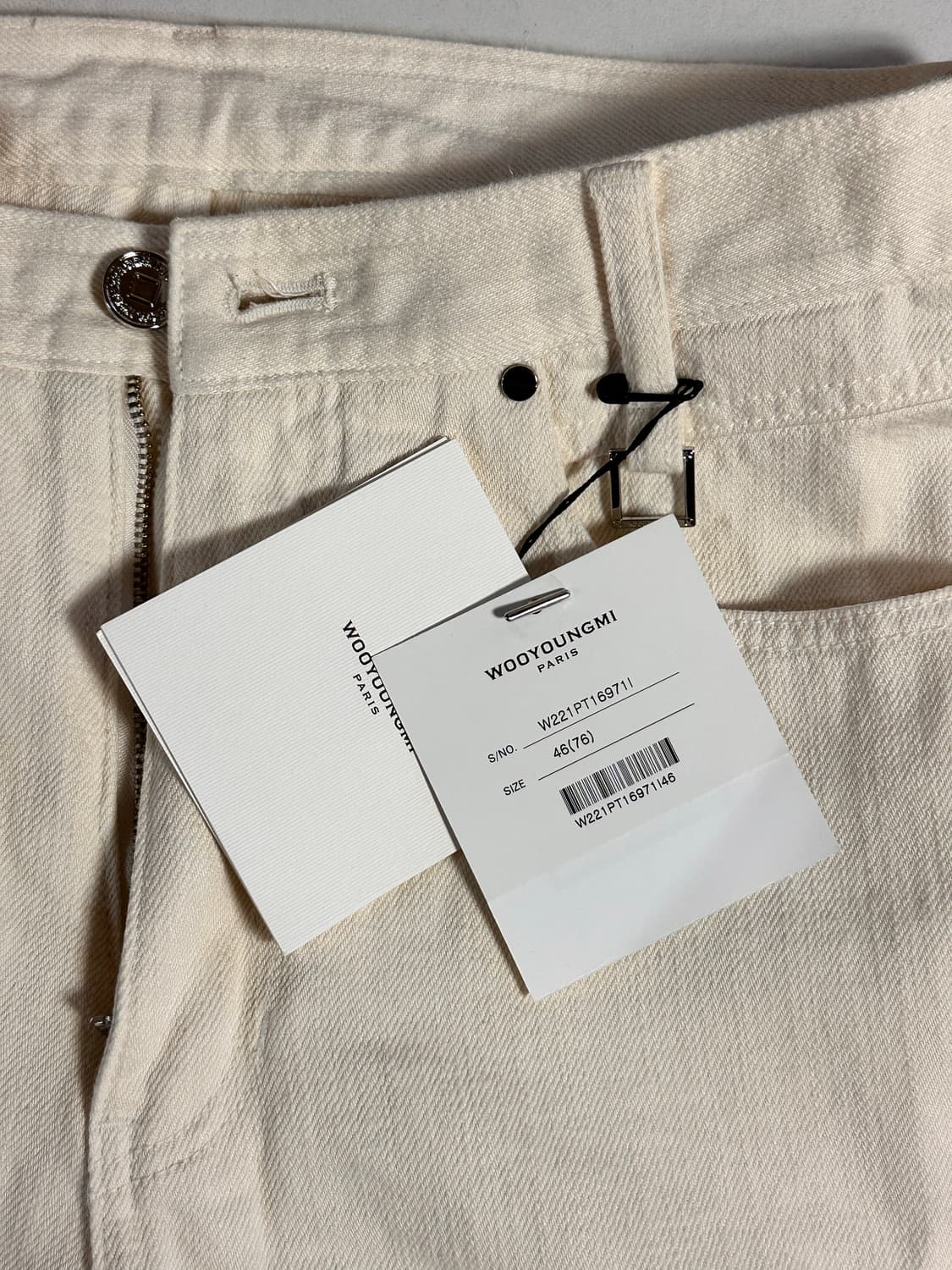 우영미 스트레이트 아이보리 진 46사이즈 상품이미지3