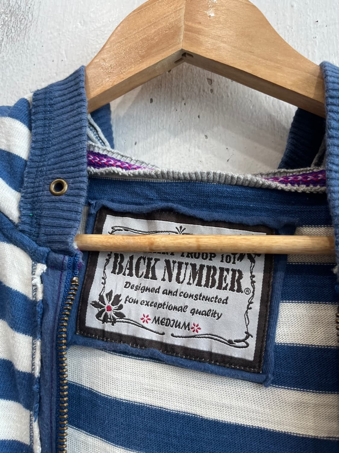 BACK NUMBER 백넘버 빈티지 스트라이프 투웨이 후드집업  상품이미지5