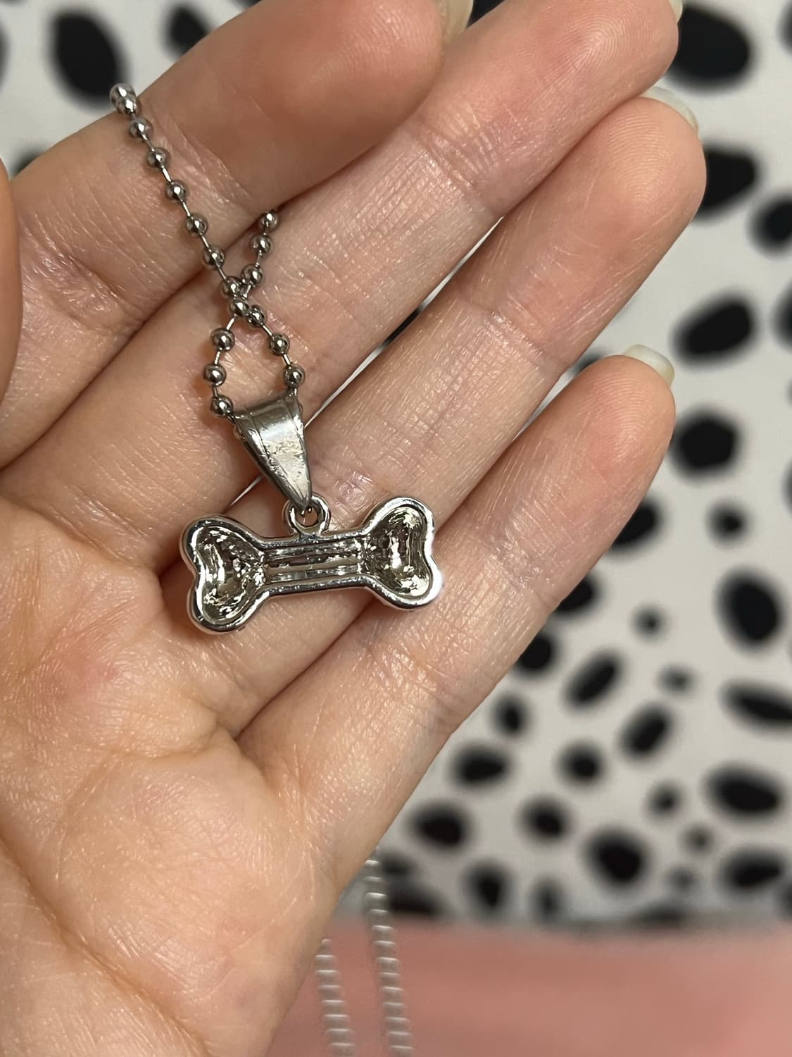 갸루 펑크 큐빅 강아지 뼈다귀 데일리 목걸이 상품이미지3