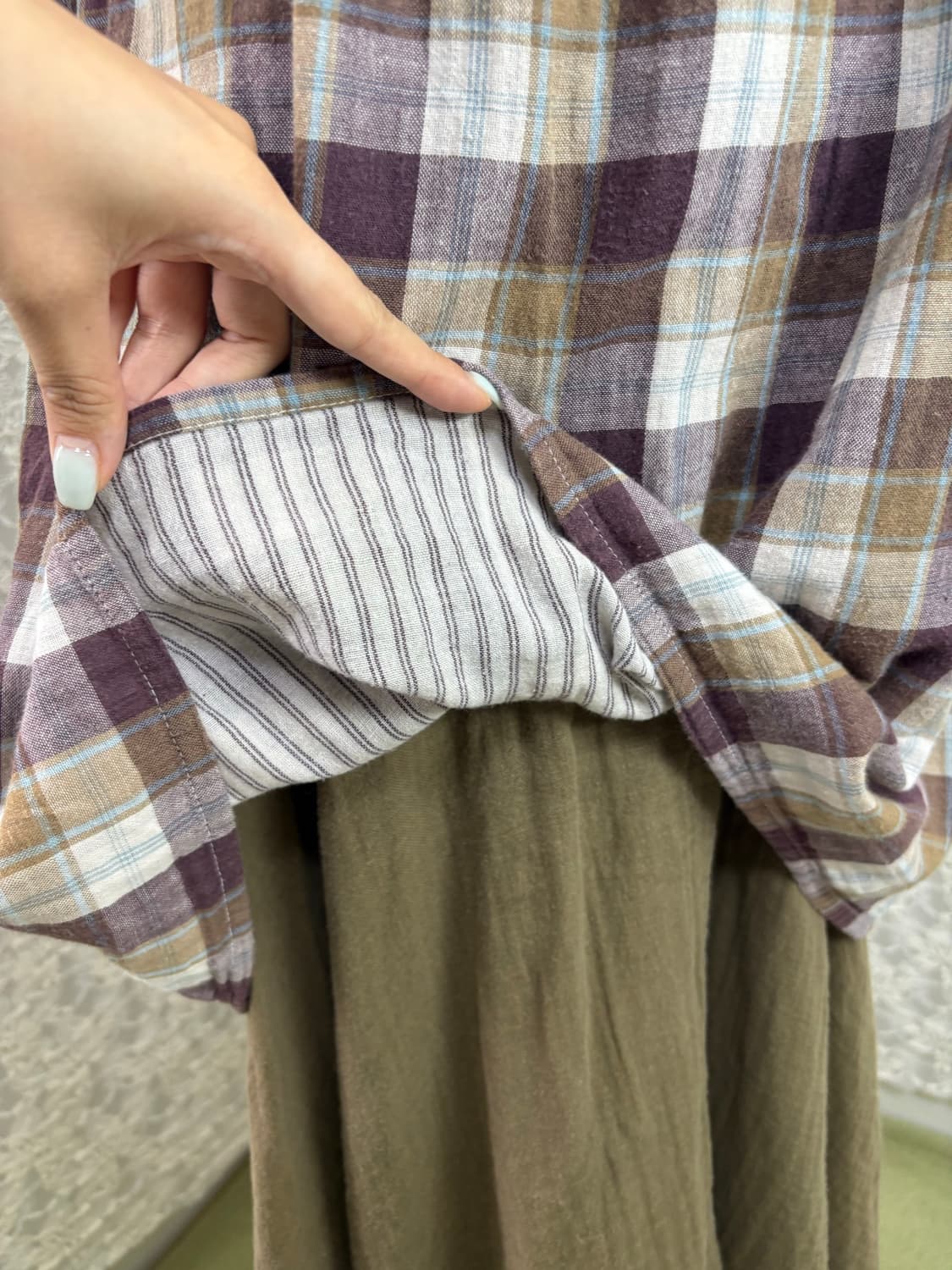 브라운 체크 원피스 상품이미지6
