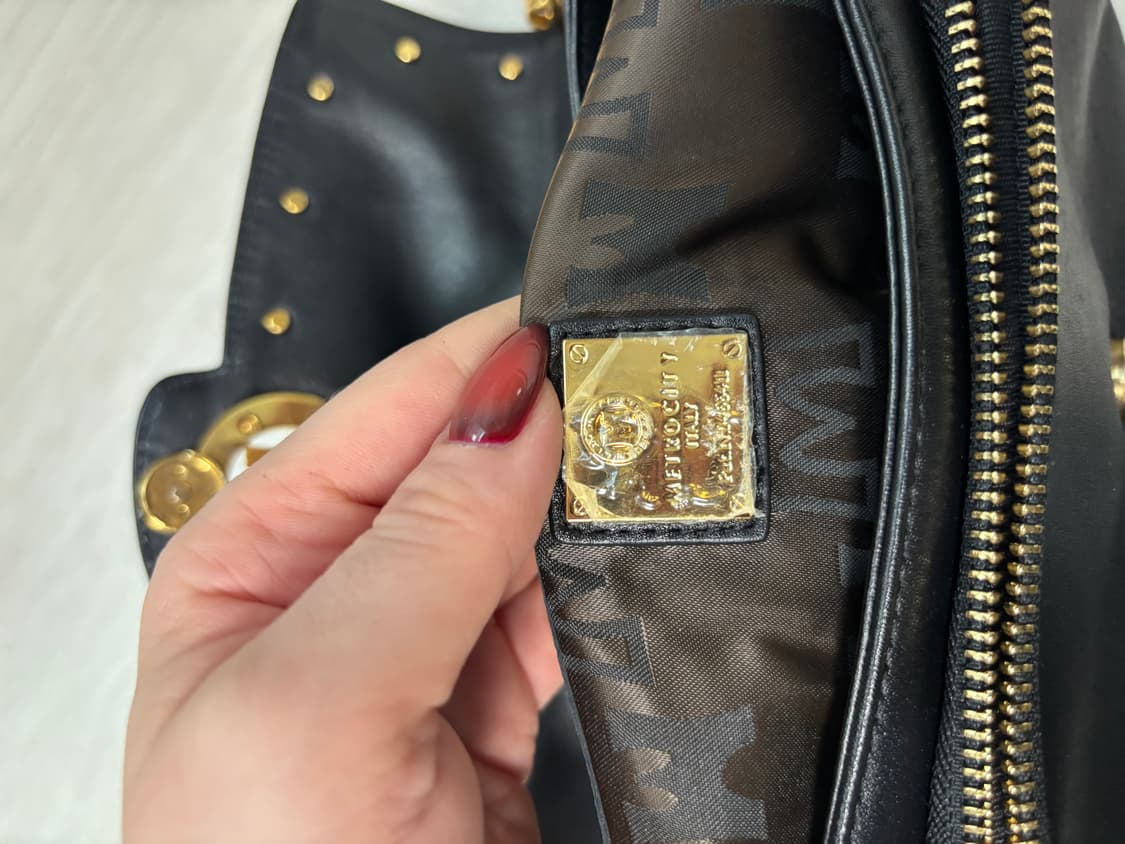 🖤 METROCITY 메트로시티 블랙 레더 골드 체인 숄더백 .Y2K 상품이미지3