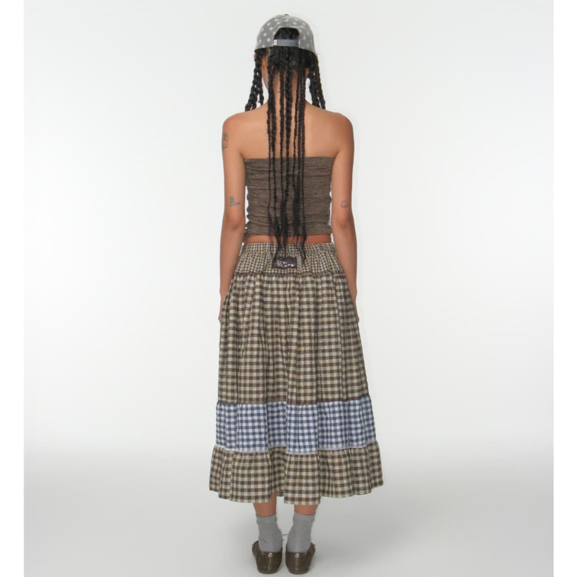 코이세이오 모리 체크 스커트 브라운 상품이미지4