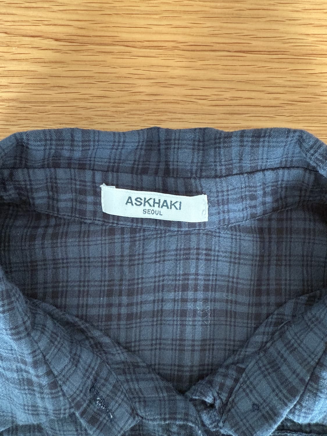 애즈카키(ASKHAKI) 체크 반팔셔츠 상품이미지4