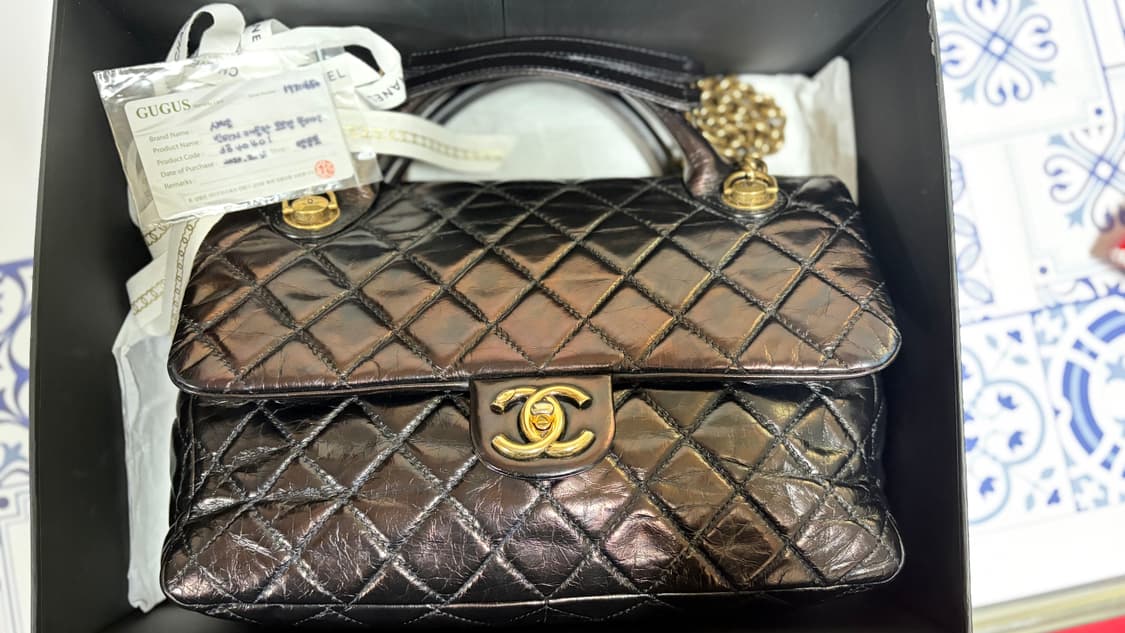 샤넬 빈티지 캐슬락 램스킨 탑 핸드백 (정품) 상품이미지3