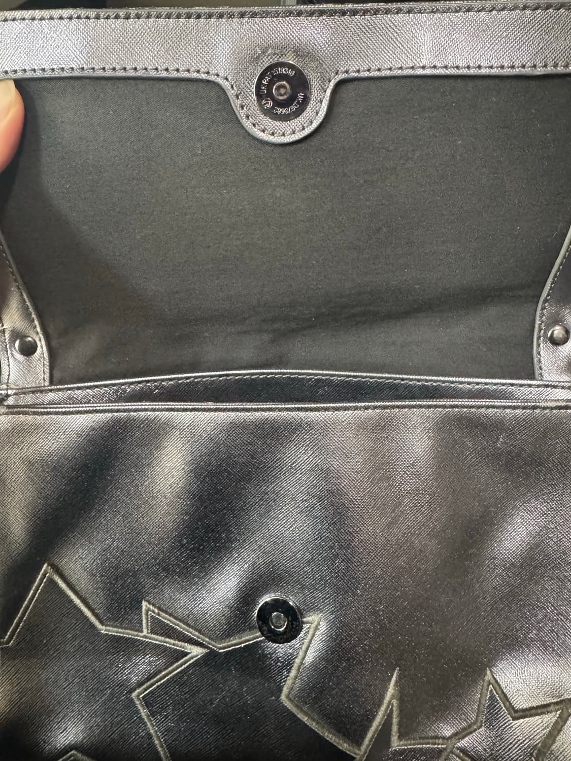 디젤 실버 메탈릭 레더 스타 아플리케 체인 숄더백 상품이미지5