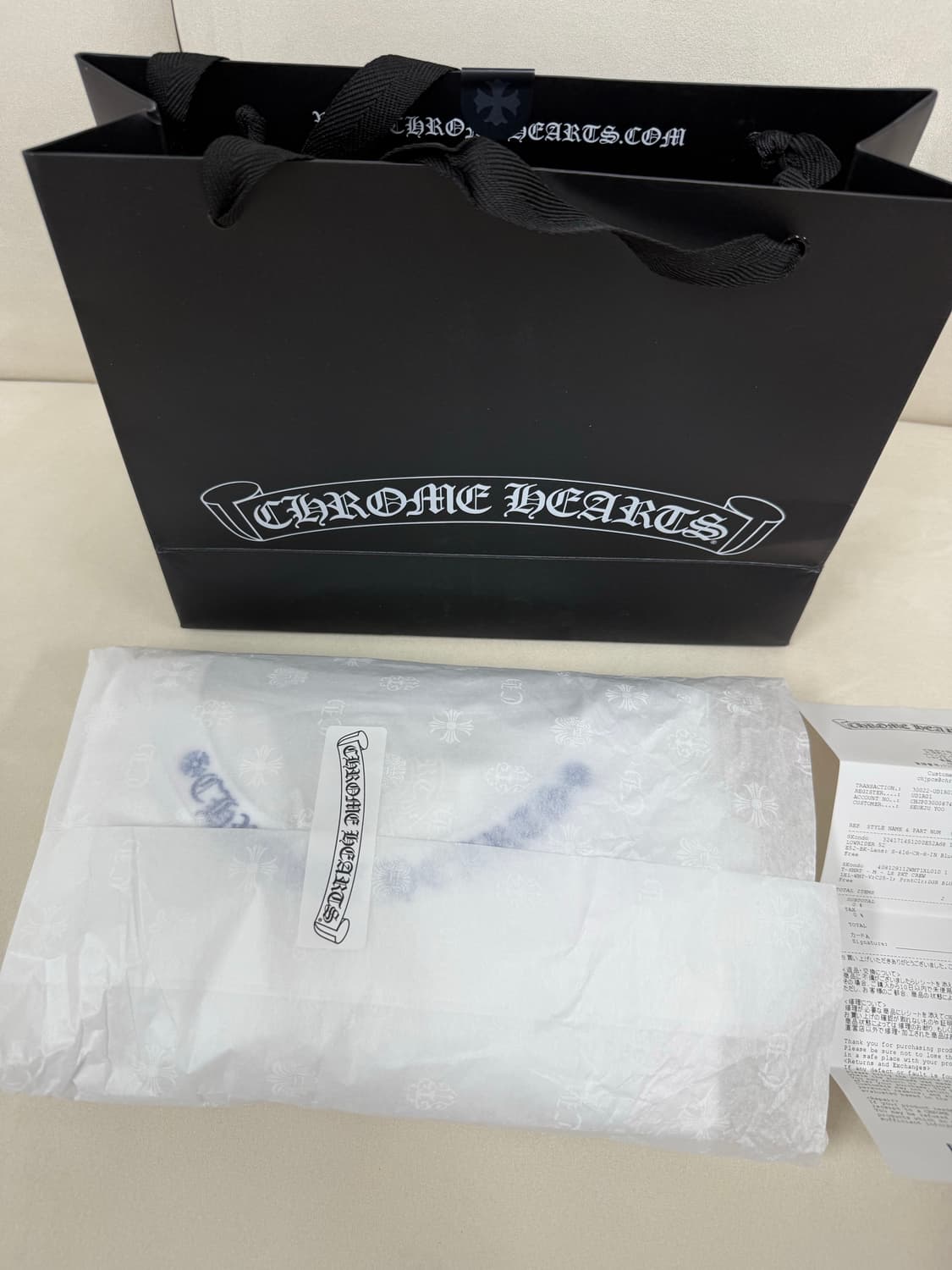 크롬하츠 넥 레터 로고 티셔츠 화이트블루 XL 상품이미지5