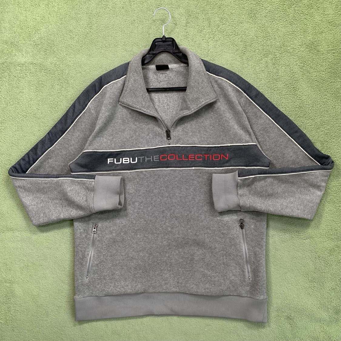 FUBU 푸부 그레이 반집업 후리스  상품이미지2