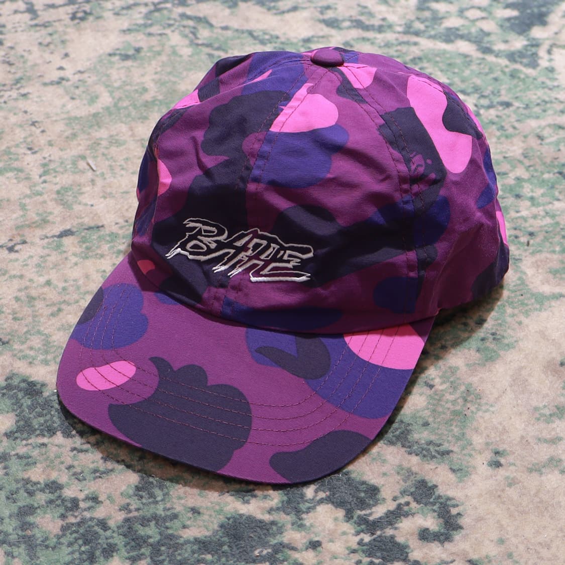 Bape 베이프 레터링 로고 카모 패널캡 퍼플 모자 상품이미지1