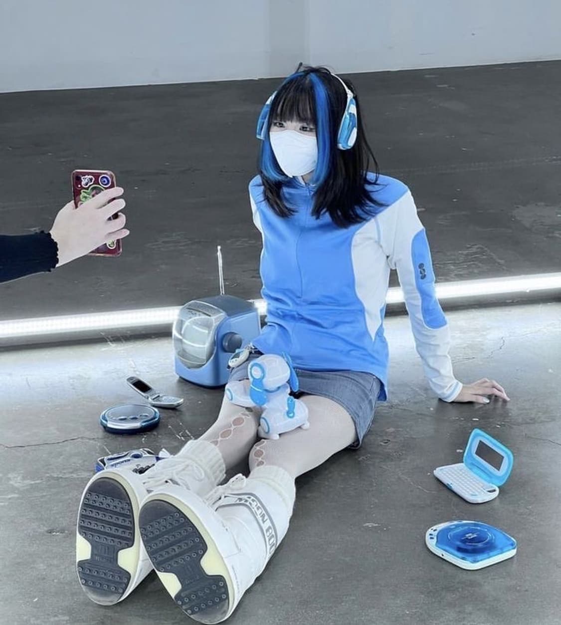 베어베어빈티지 블루 트랙 패딩 어항 진리 솜 아디다스 나이키 사이버펑크 상품이미지3