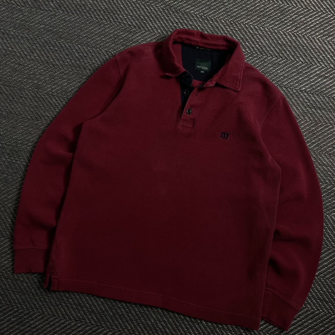 헨리코튼스 아카이브 자수로고 버건디 카라 롱슬리브 y 4162 상품이미지1