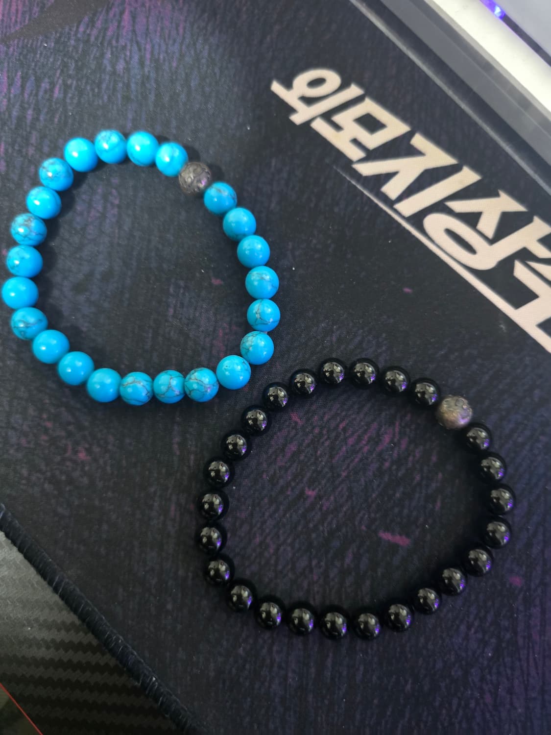 터키석 오닉스 팔찌 실버925 일괄 상품이미지1