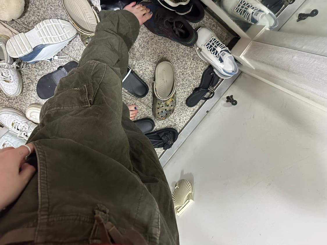 코듀로이 카키 카고팬츠 상품이미지3