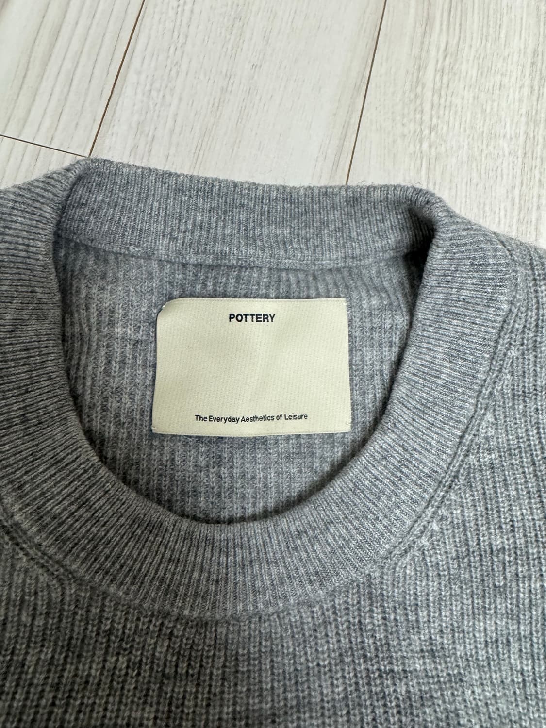 포터리 베이비캐시미어 크루넥 니트 멜란지그레이 3사이즈 상품이미지4