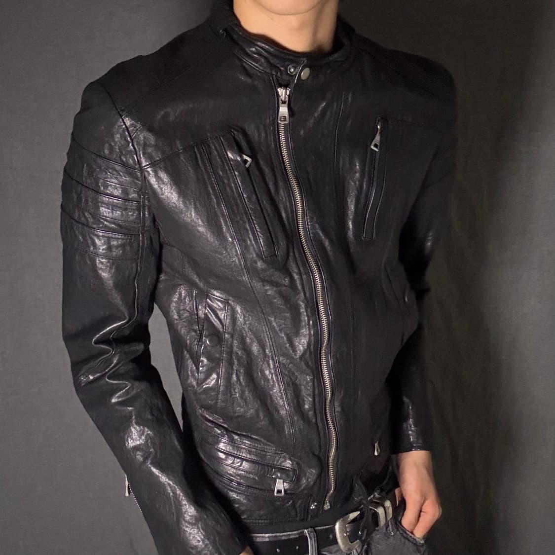 lamb skin leather jacket 상품이미지5