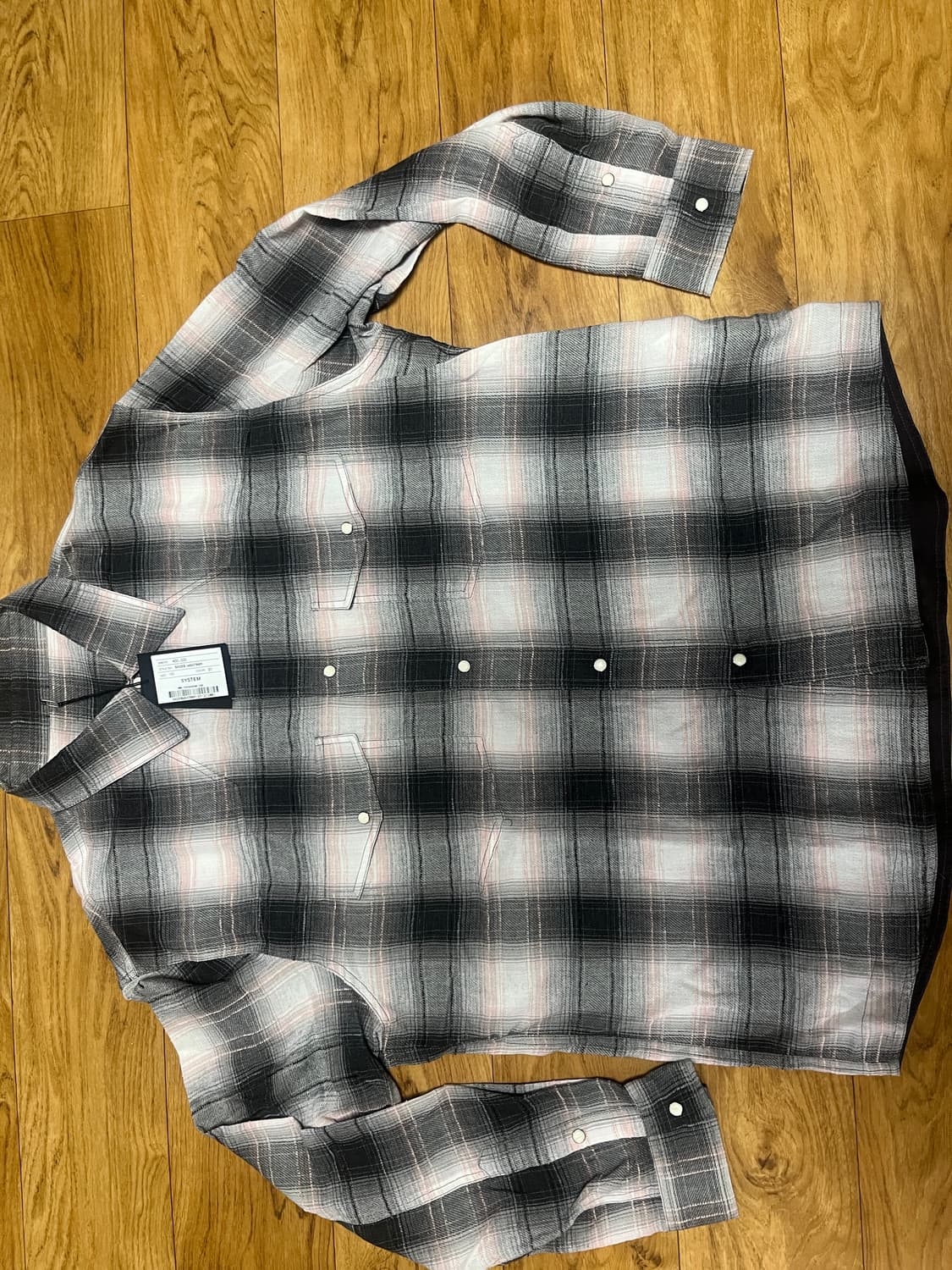 시스템옴므 오버핏 체크셔츠 판매합니다. 상품이미지1