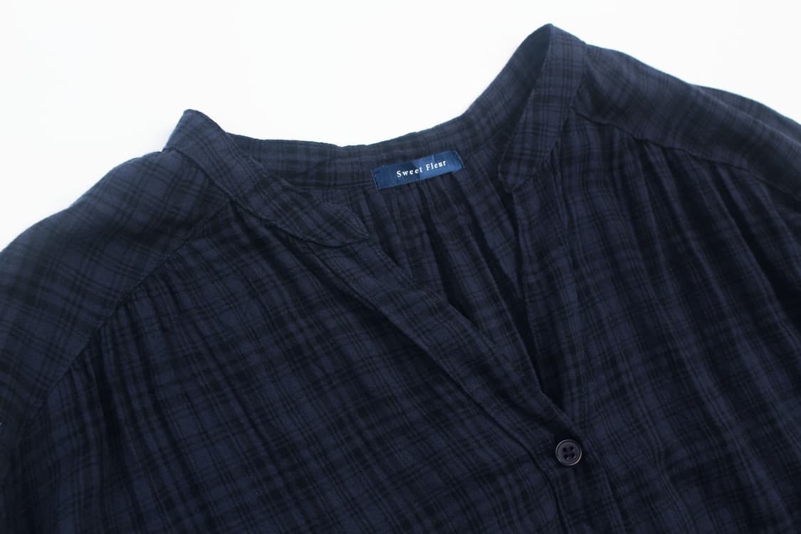 SWEET FLEUR Oversized Check Dolman Blous 상품이미지2
