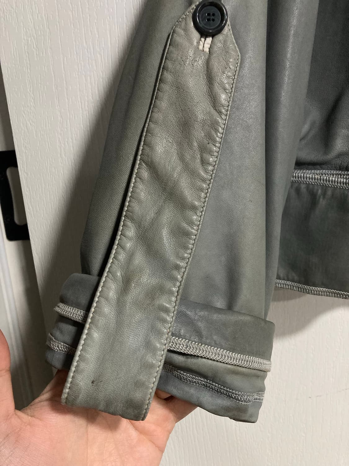 2000s 마르니 가스마스크 크롭 가죽 자켓 상품이미지8