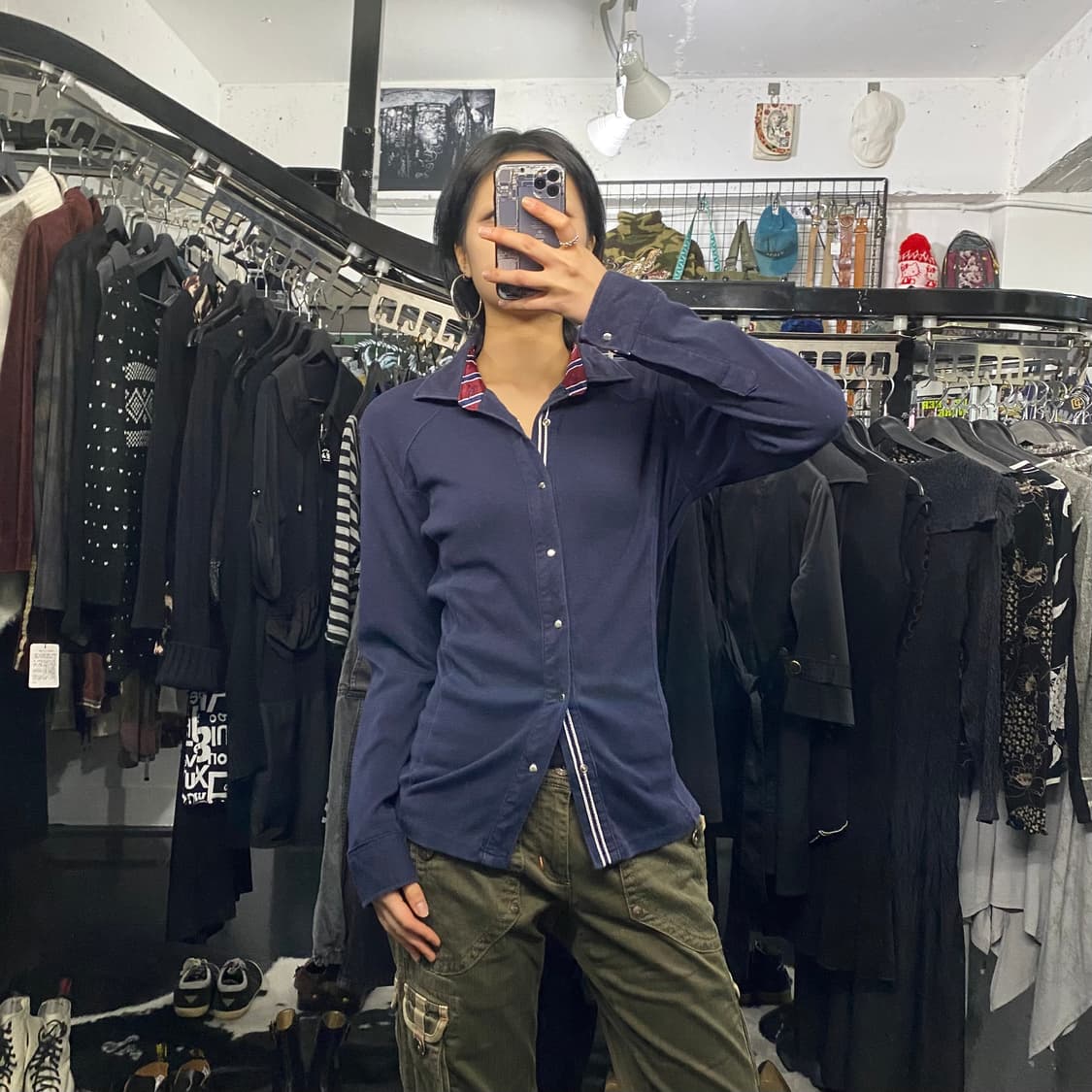 Black label 프레피 네이비 버튼 가디건 상품이미지1