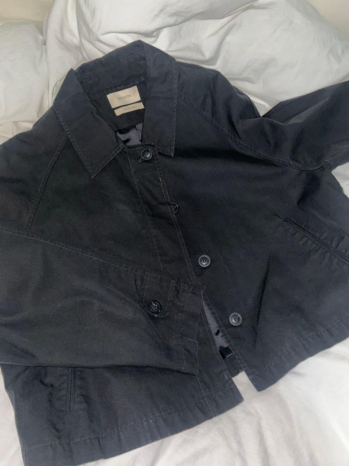 (새상품급) 버튼 코튼 트렌치 숏자켓 상품이미지2