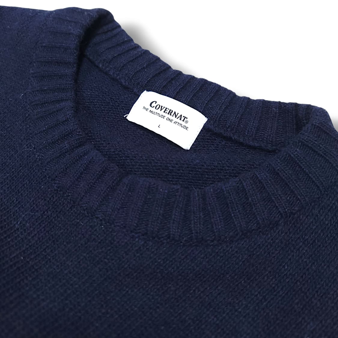 [L] 커버낫 네이비 울 혼방 스키자수 니트 상품이미지8