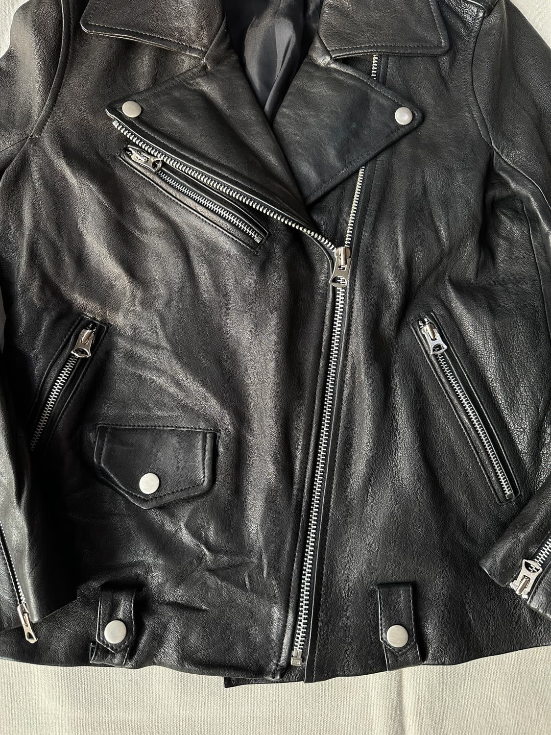 M Japanese vintage 양가죽 라이더 자켓 상품이미지3