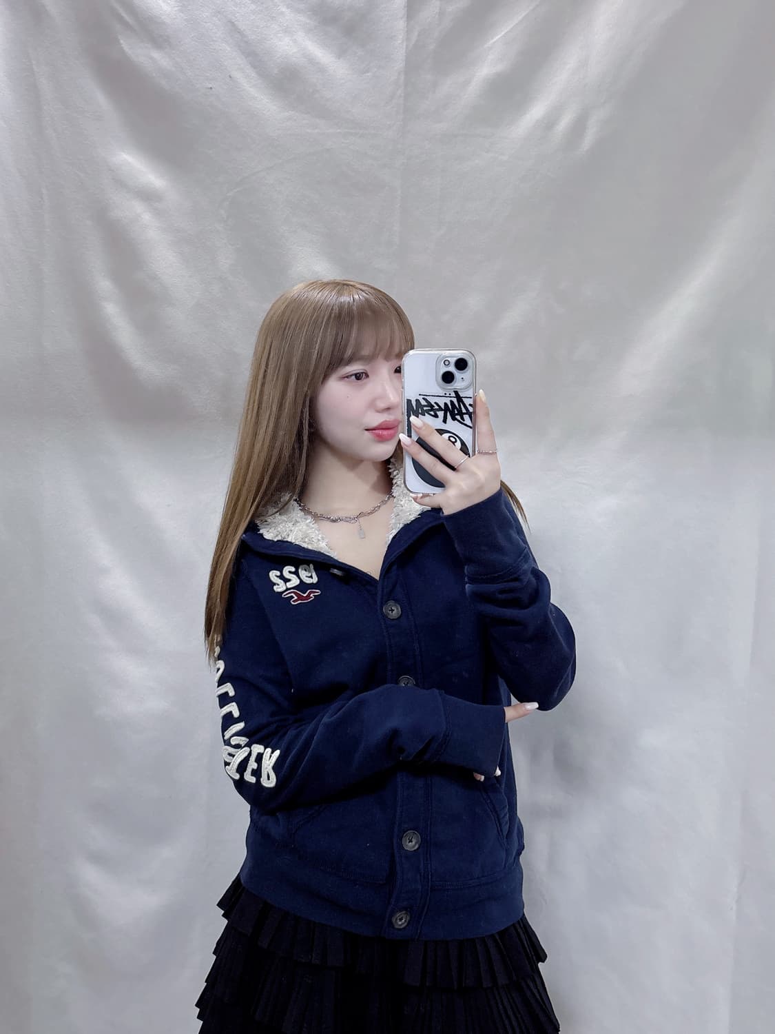 홀리스터 양털 네이비 버튼 후드집업  상품이미지2