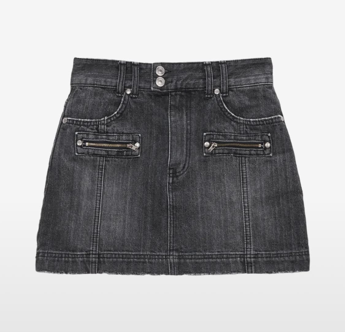 마뗑킴 데님 치마 DOUBLE ZIPPER DENIM MINI SKIRT 상품이미지1