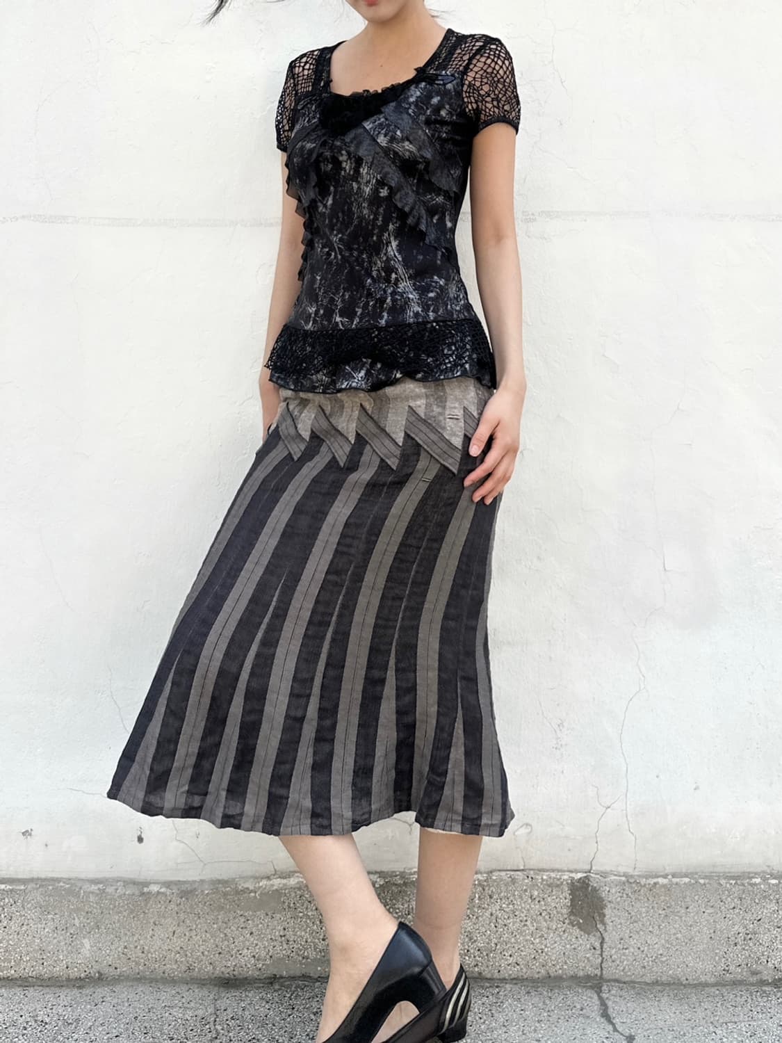 Rose trimming net top / black 상품이미지6