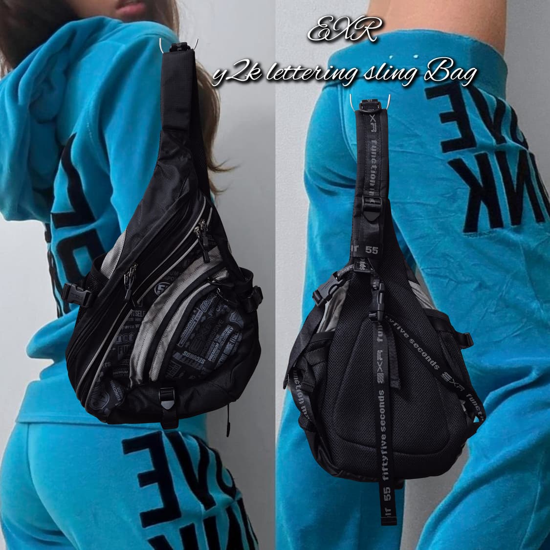 EXR y2k lettering sling Bag 상품이미지1