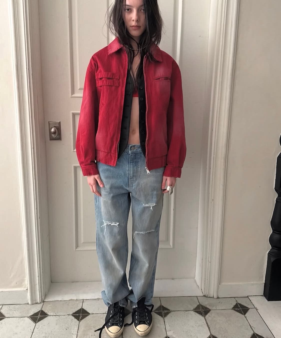 m)데어드 데미지 워싱 데님 팬츠 상품이미지6