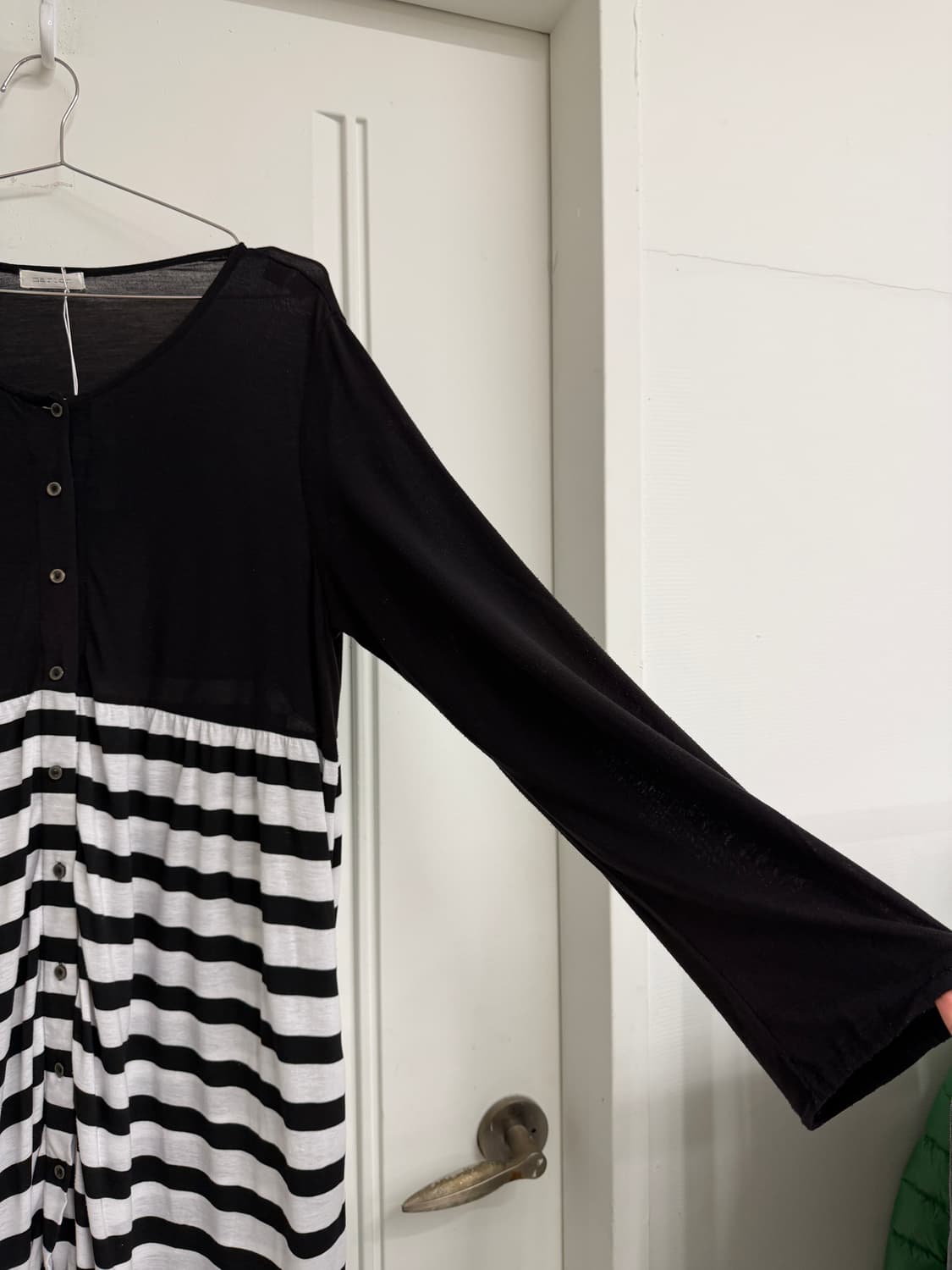 일본빈티지 블랙 스트라이프 원피스 상품이미지4