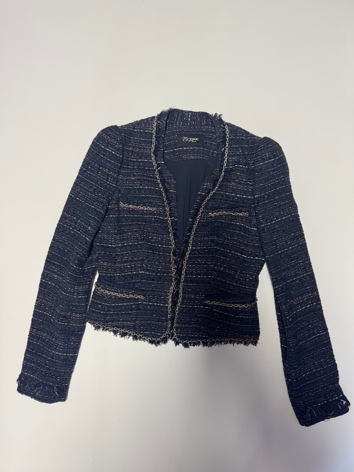 여성 주크 Zooc 체인 장식 트위드 자켓 치마 셋업 55 상품이미지2