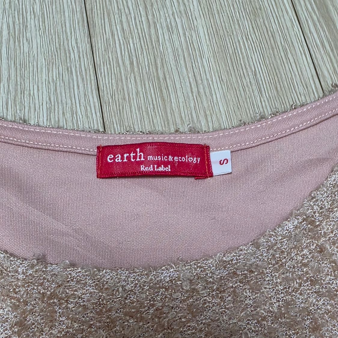 earth nusic)일본빈티지 핑크 히메갸루 부클 플레어 니트 원피스 상품이미지5