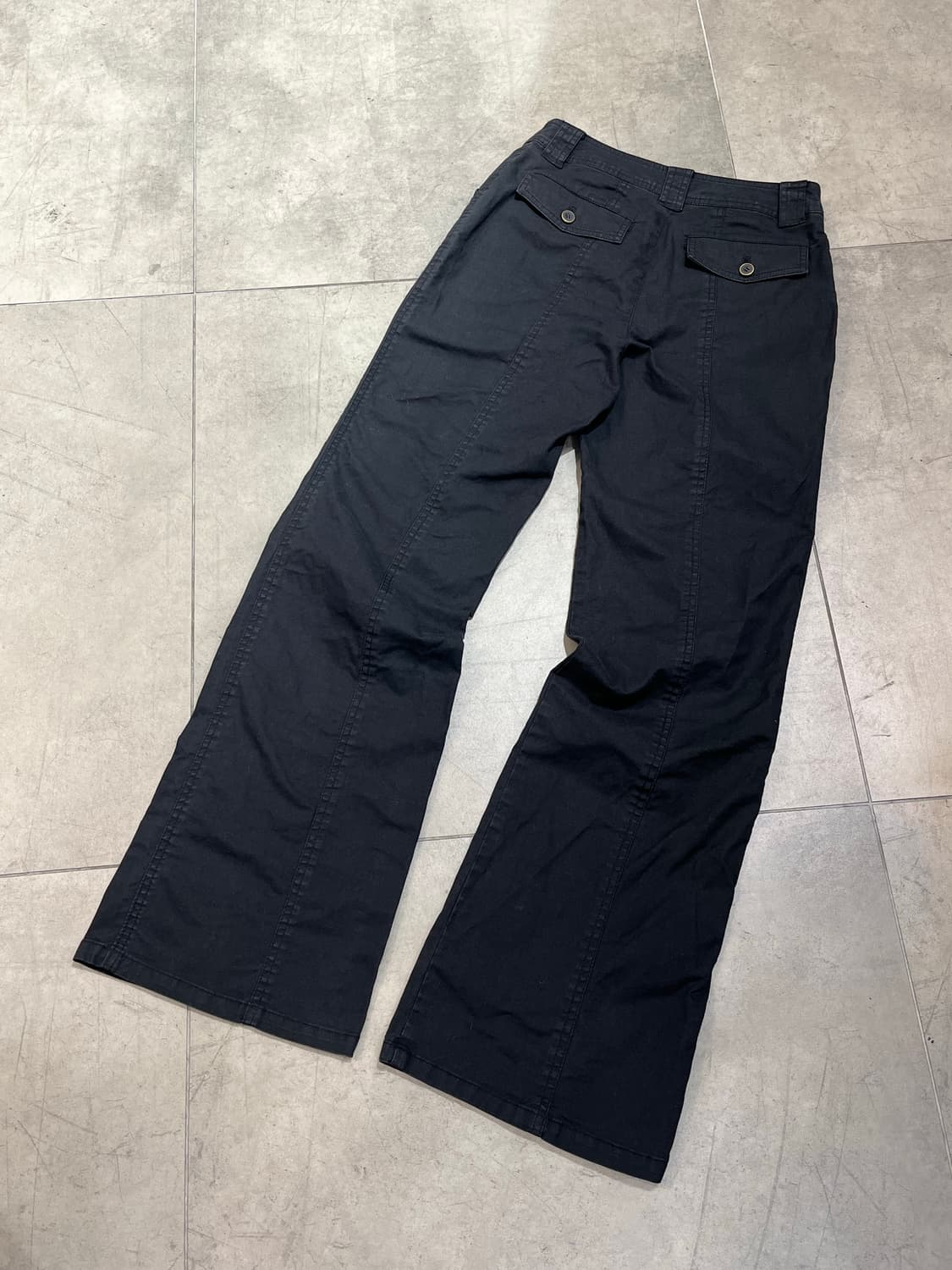 일본 빈티지 락펑크 락시크 포켓 부츠컷 코튼 블랙 팬츠 상품이미지6