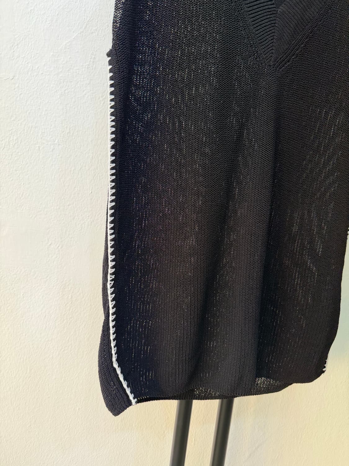 정품) COS 코스 블랙 루즈핏 브이넥 니트 조끼 S 상품이미지5