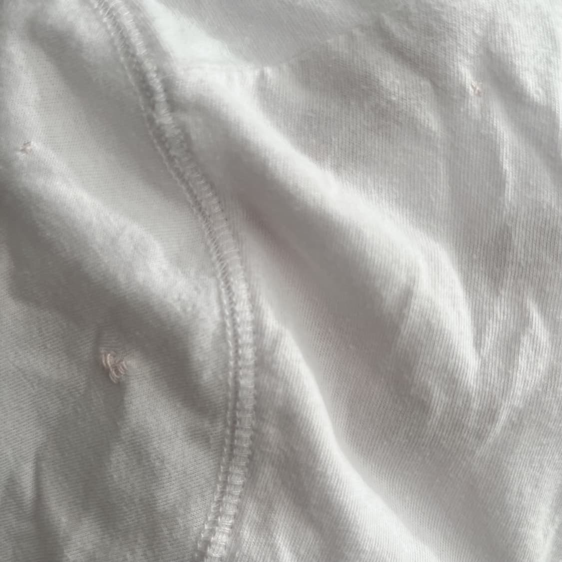 빈티지 아베크롬비 연보라 핀터깔 아일릿깔 세미딱붙 코튼 면 반팔 티셔츠 상품이미지2