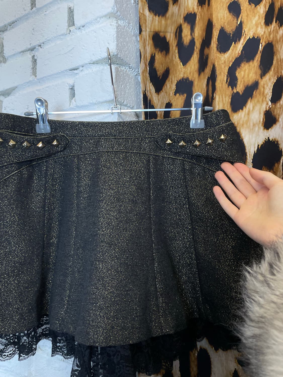 EGOIST 에고이스트 골드 버튼 금장 갸루 글리터 스커트 치마 상품이미지3