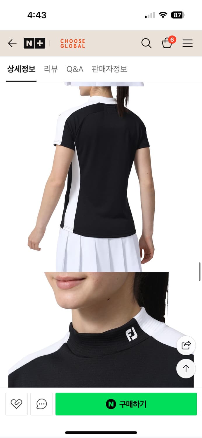 새상품 풋조이 여성 골프웨어 반팔 티셔츠 상품이미지6
