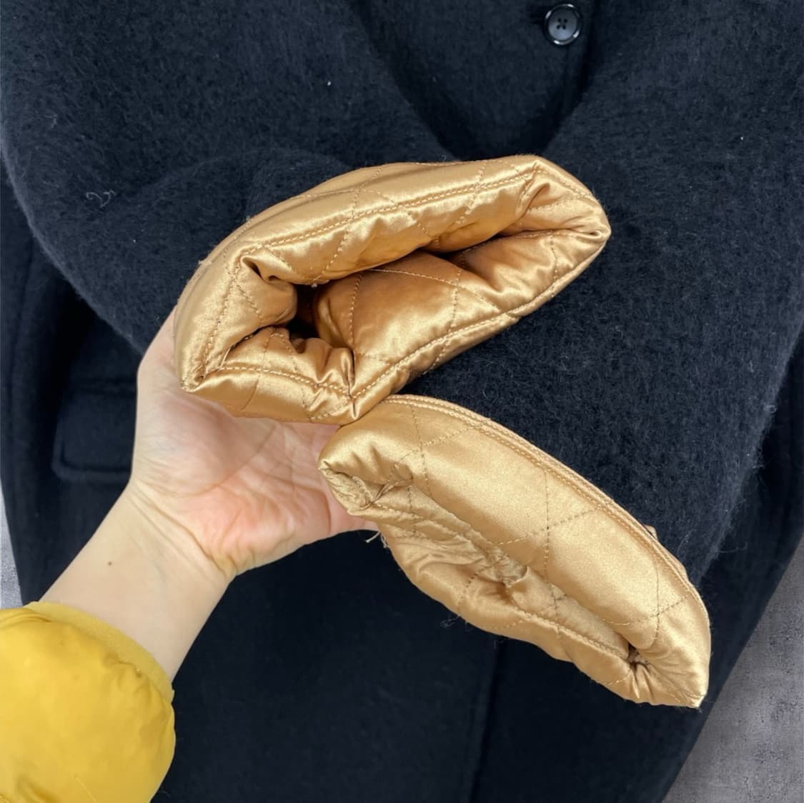 미하라 야스히로  블랙 더블 브레스티드 울 롱 코트 M 상품이미지8