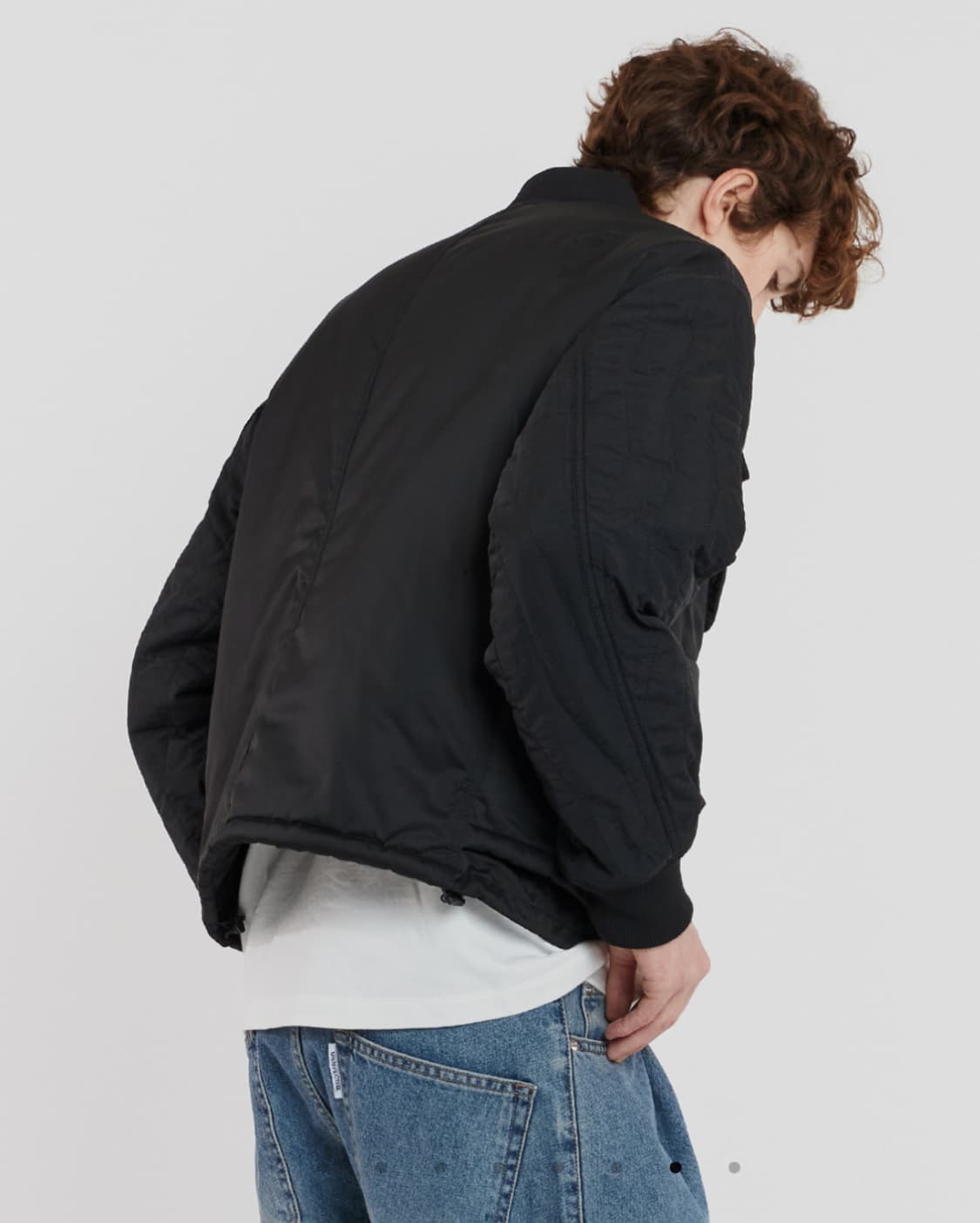 새상품)언어펙티드 패디드 레이어드 플라이트 자켓 블랙 상품이미지8