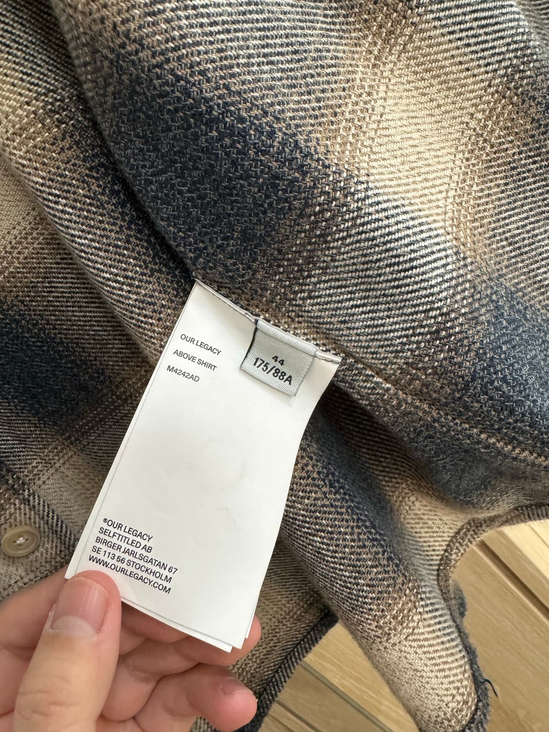 아워레가시 어보브셔츠 도일 체크 44 상품이미지4